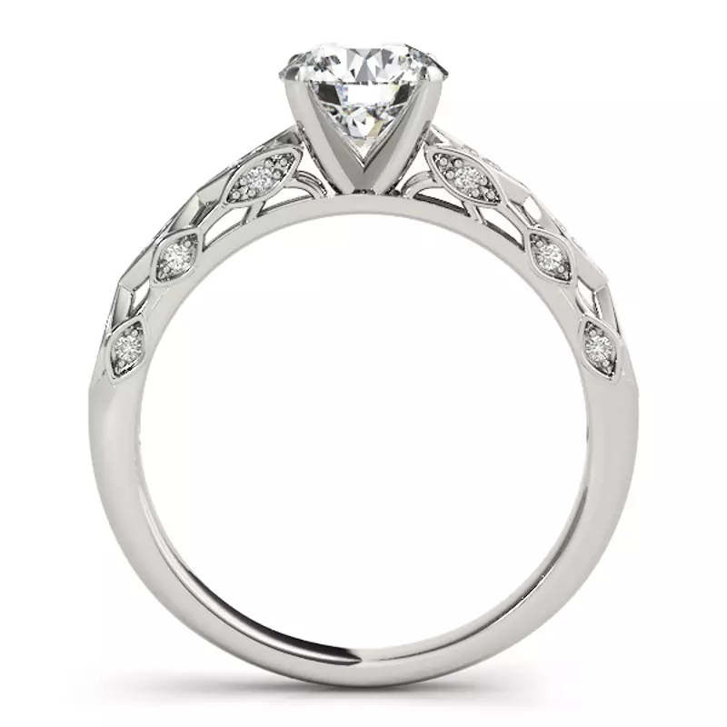 14K White Gold Percy Vintage Inspired Engagement Ring