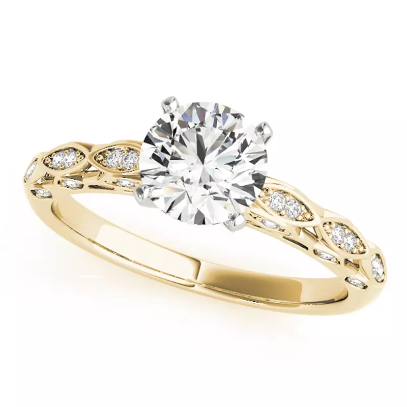 14K Yellow Gold Percy Vintage Inspired Engagement Ring