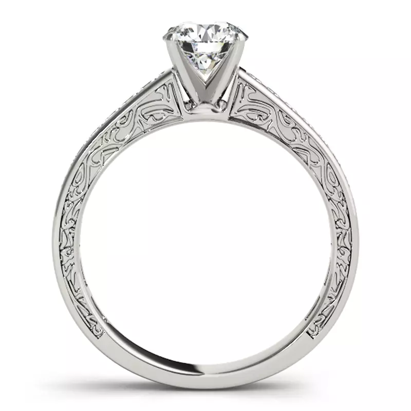 14K White Gold Rainey Vintage Inspired Channel Diamond Engagement Ring