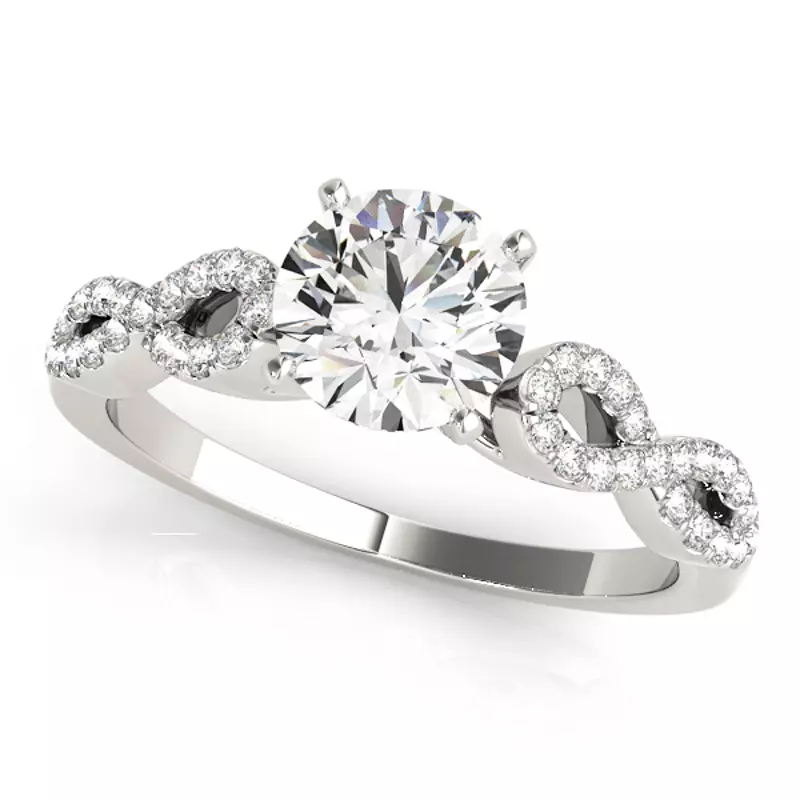18K White Gold Levana Pavé Diamond Engagement Ring