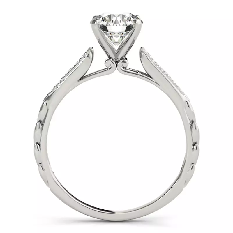 14K White Gold Trudy Vintage Inspired Engagement Ring