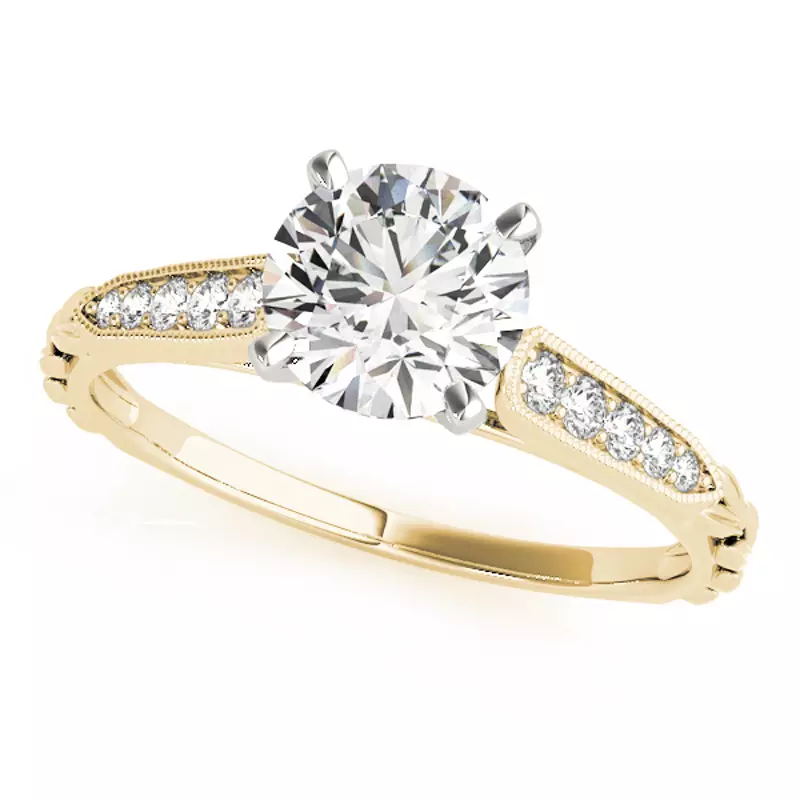 14K Yellow Gold Trudy Vintage Inspired Engagement Ring