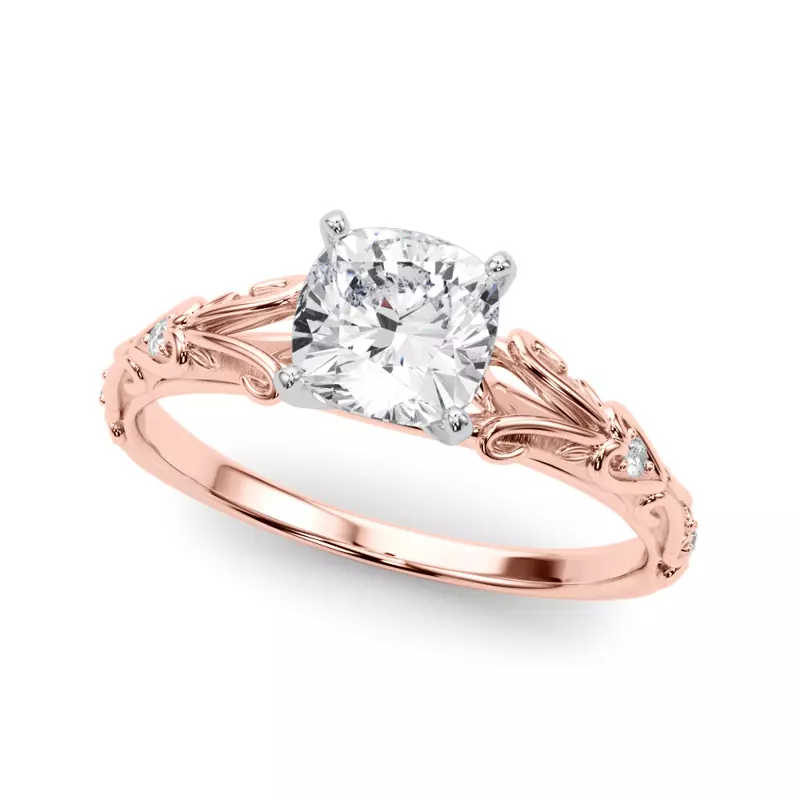 14K Rose Gold Tegan Vintage Inspired Engagement Ring