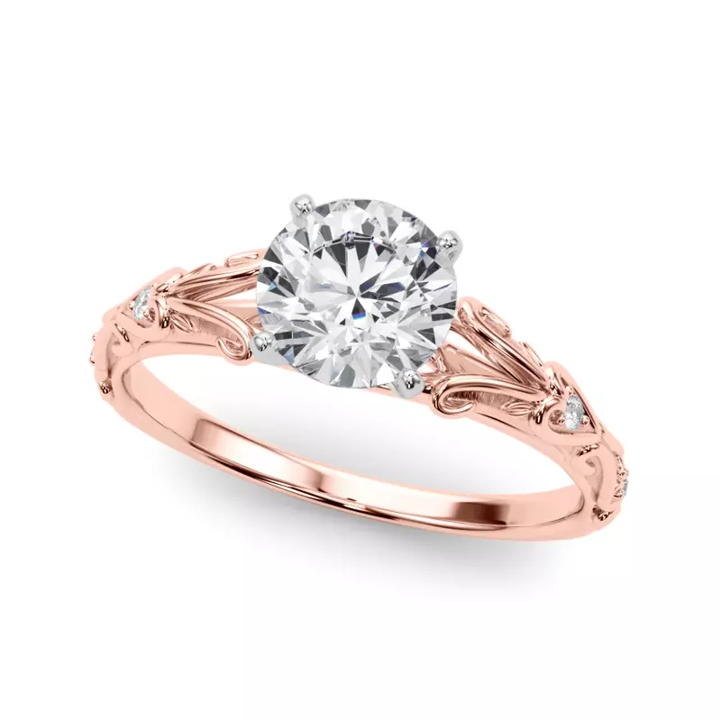 14K Rose Gold Tegan Vintage Inspired Engagement Ring