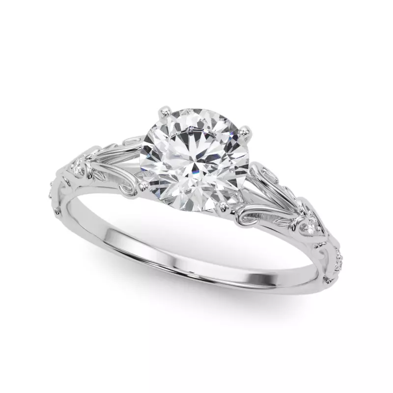 14K White Gold Tegan Vintage Inspired Engagement Ring