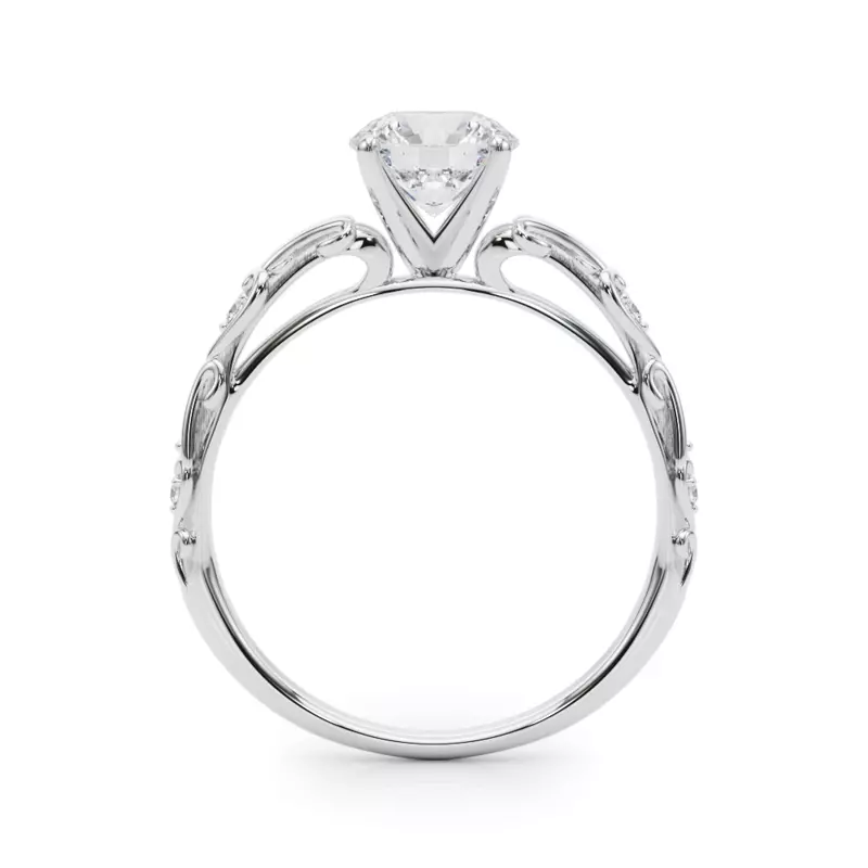 14K White Gold Tegan Vintage Inspired Engagement Ring