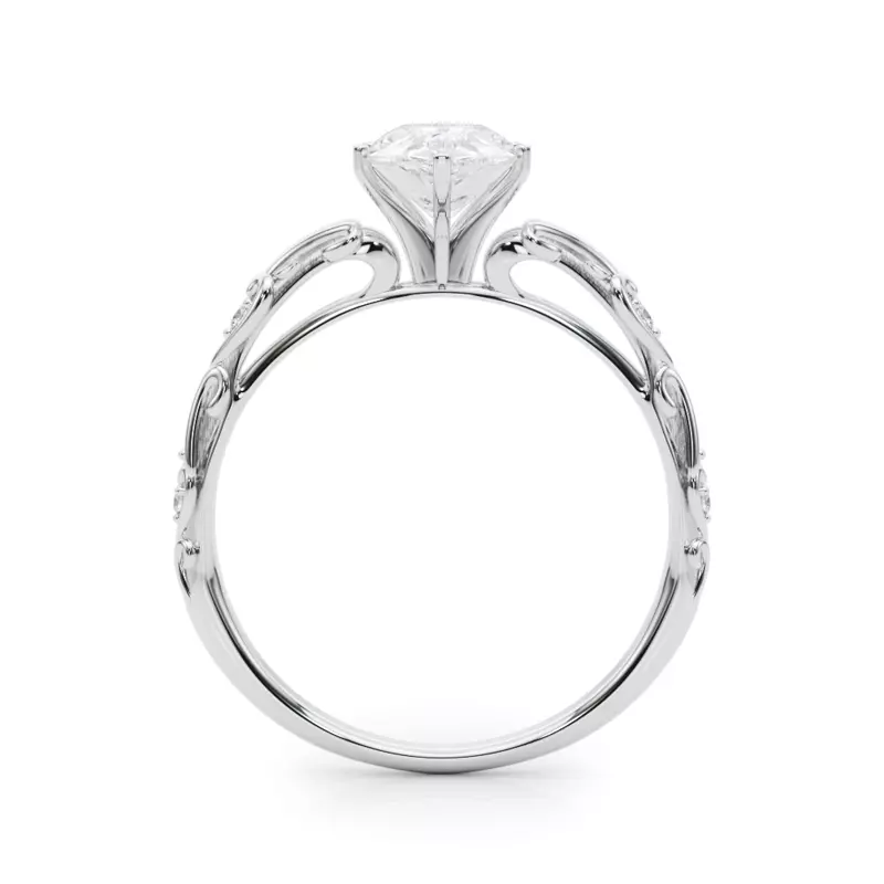 14K White Gold Tegan Vintage Inspired Engagement Ring