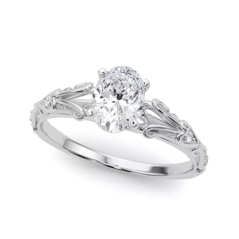 14K White Gold Tegan Vintage Inspired Engagement Ring