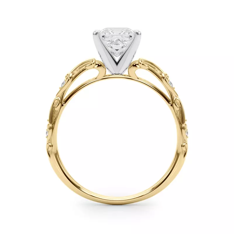 14K Yellow Gold Tegan Vintage Inspired Engagement Ring