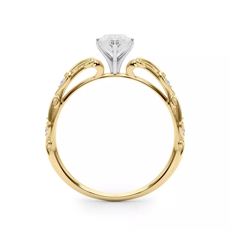 14K Yellow Gold Tegan Vintage Inspired Engagement Ring