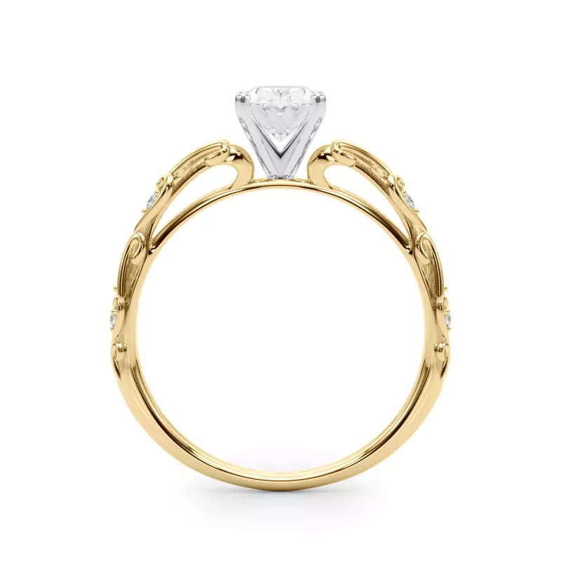 14K Yellow Gold Tegan Vintage Inspired Engagement Ring