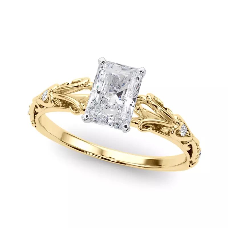14K Yellow Gold Tegan Vintage Inspired Engagement Ring