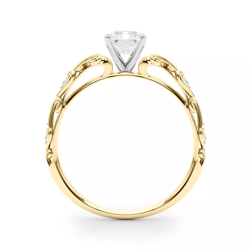 14K Yellow Gold Tegan Vintage Inspired Engagement Ring