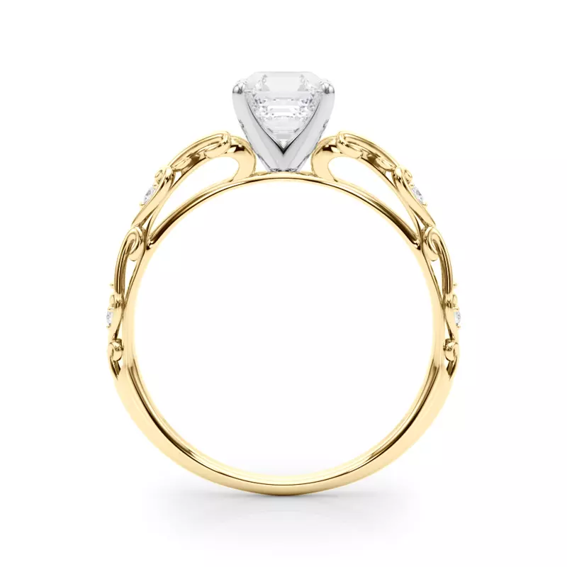 14K Yellow Gold Tegan Vintage Inspired Engagement Ring