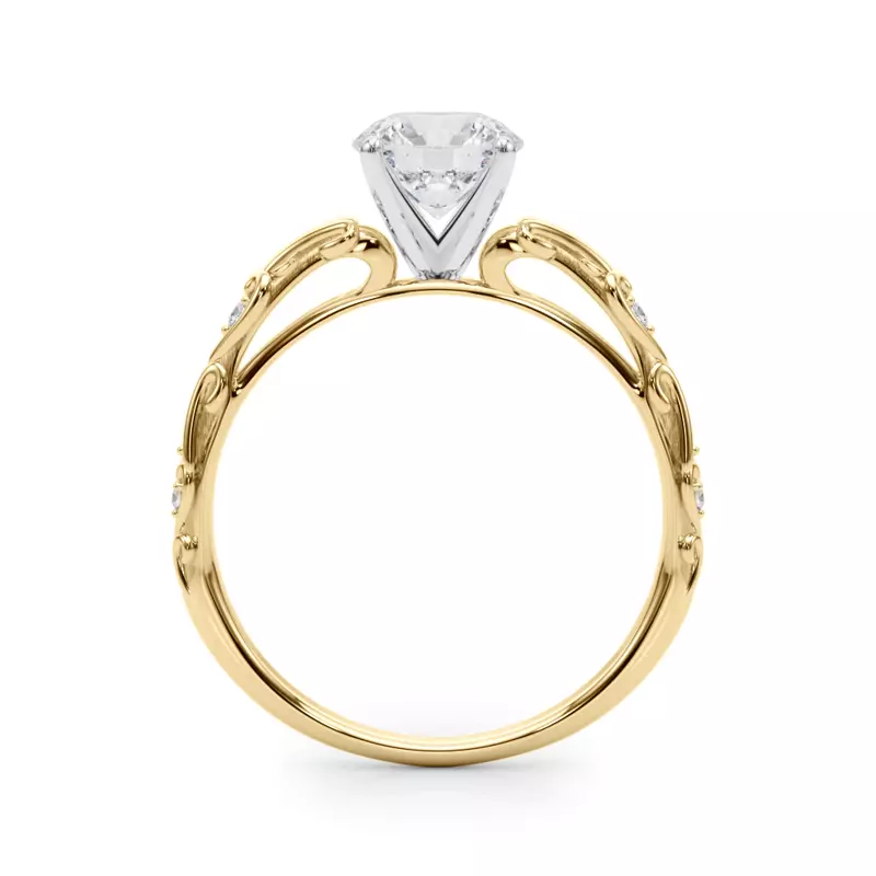 18K Yellow Gold Tegan Vintage Inspired Engagement Ring