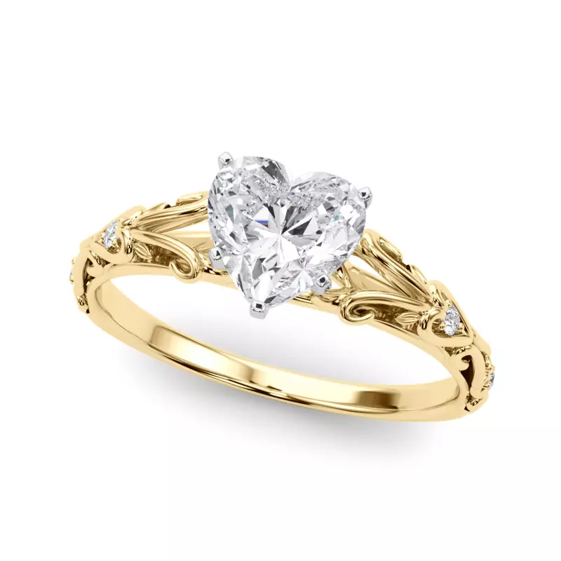 18K Yellow Gold Tegan Vintage Inspired Engagement Ring
