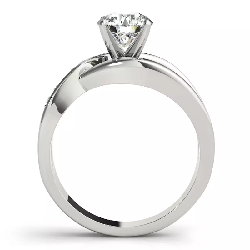 14K White Gold Sloan Contemporary Style Pavé Diamond Engagement Ring
