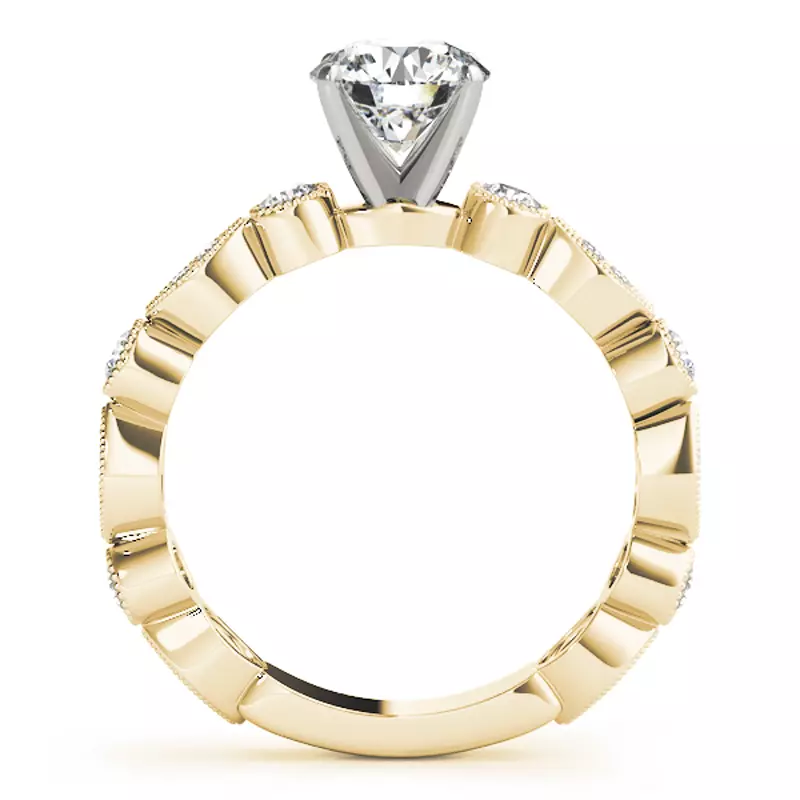 14K Yellow Gold Farida Vintage Inspired Engagement Ring