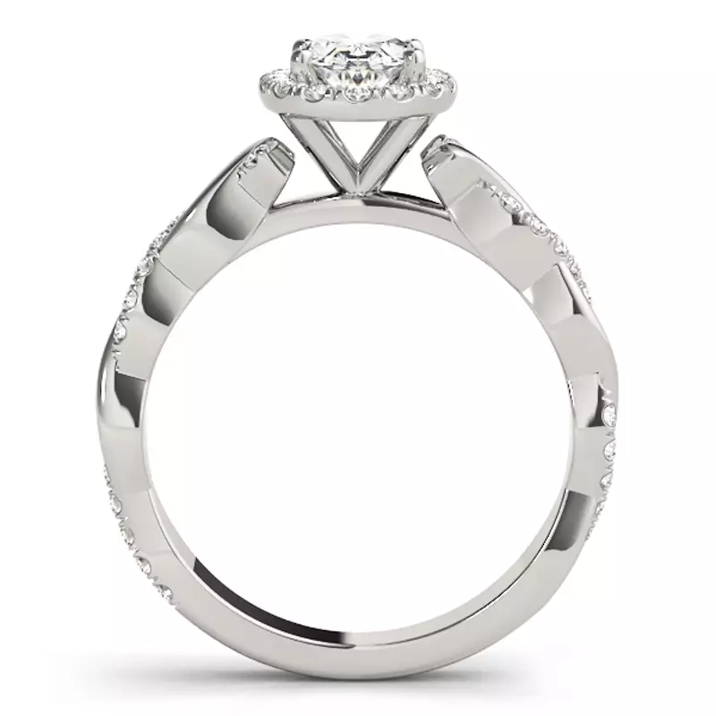18K White Gold Arizona Halo Engagement Ring