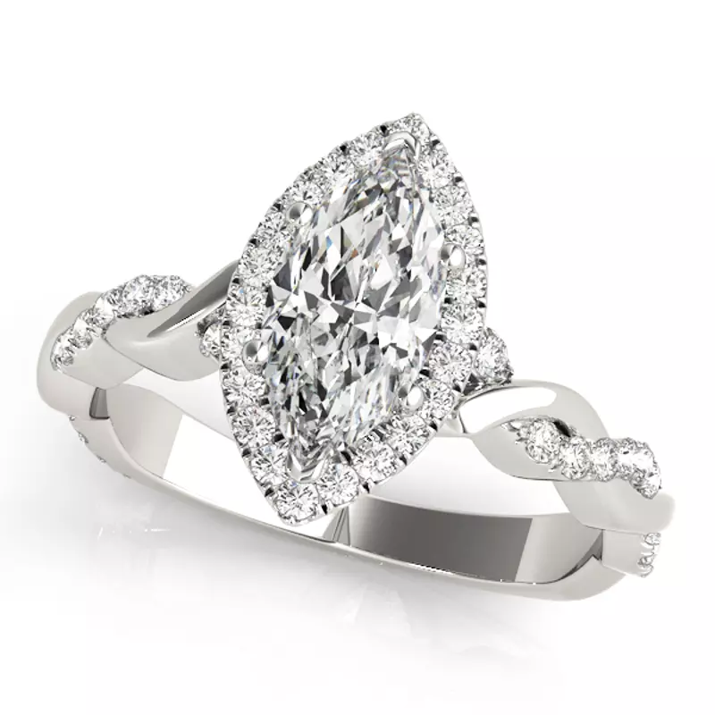 Platinum Kumasi Halo Engagement Ring