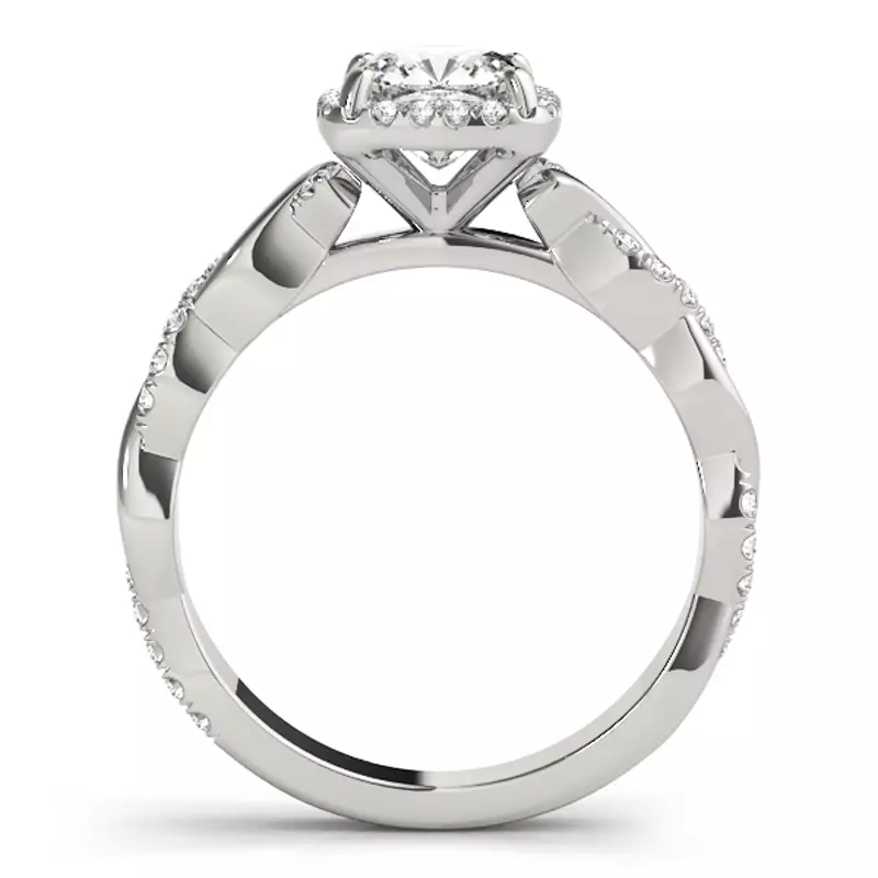 14K White Gold Holland Halo Engagement Ring
