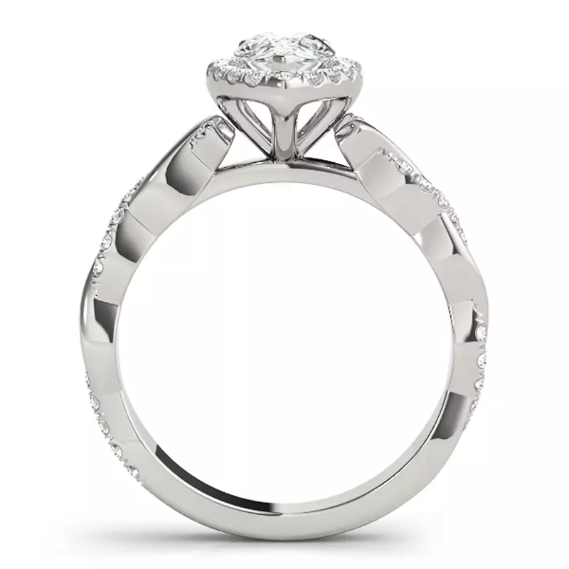14K White Gold Paris Halo Engagement Ring