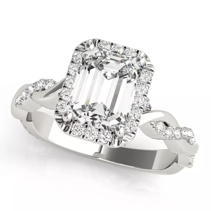 18K White Gold Nola Halo Engagement Ring