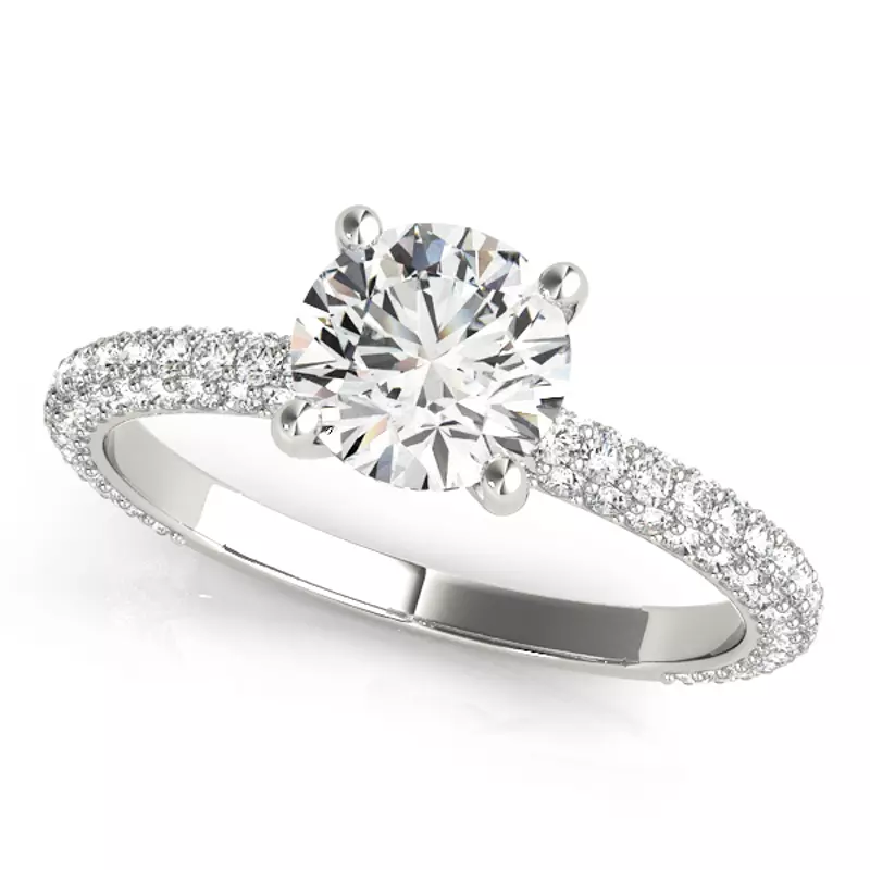 Platinum Naomi Pavé Engagement Ring