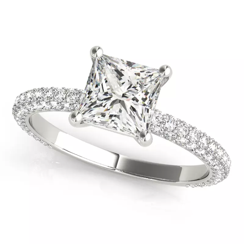 14K White Gold Eliana Pavé Engagement Ring
