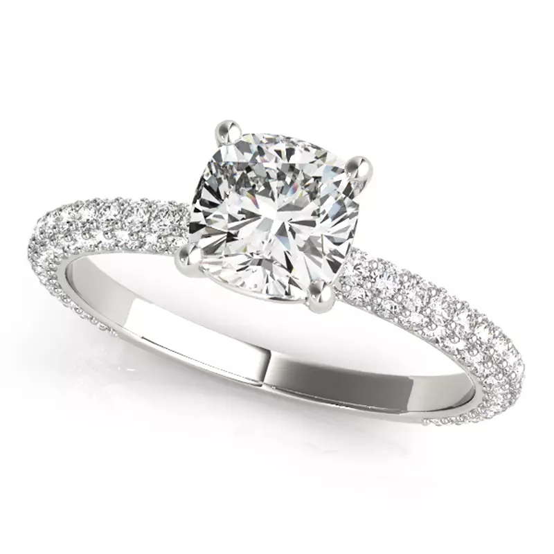 18K White Gold Maya Pavé Engagement Ring