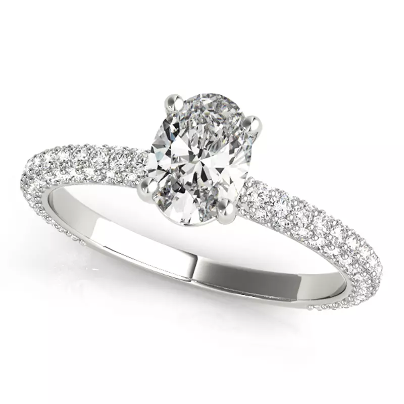 14K White Gold Anna Pavé Engagement Ring