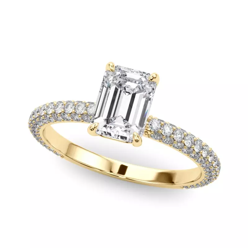 18K Yellow Gold Valentina Pavé Engagement Ring