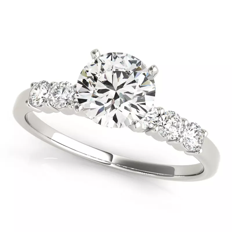 Platinum Daffodil Classic Prong Set Diamond Engagement Ring