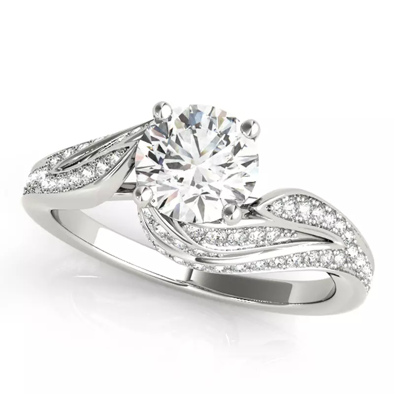 14K White Gold Vienna Diamond Bypass Engagement Ring