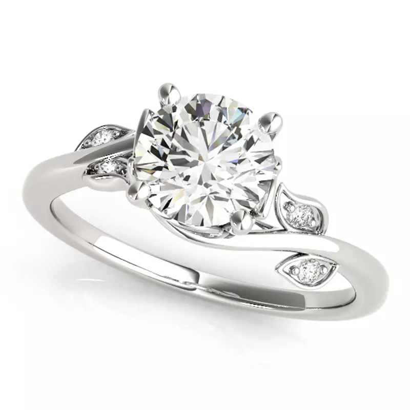 18K White Gold Tesee Nature Inspired Diamond Engagement Ring