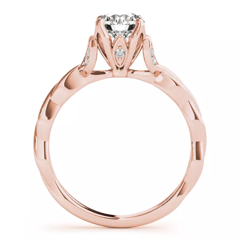 14K Rose Gold Jericho Nature Inspired Engagement Ring With Braided Band