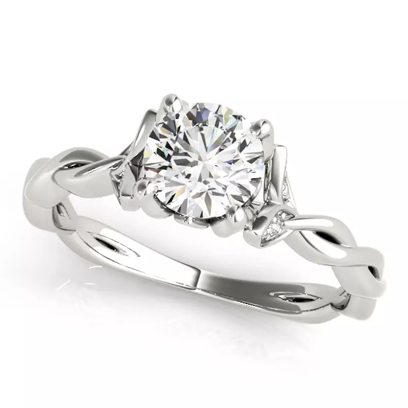 Platinum Jericho Nature Inspired Engagement Ring With Braided Band