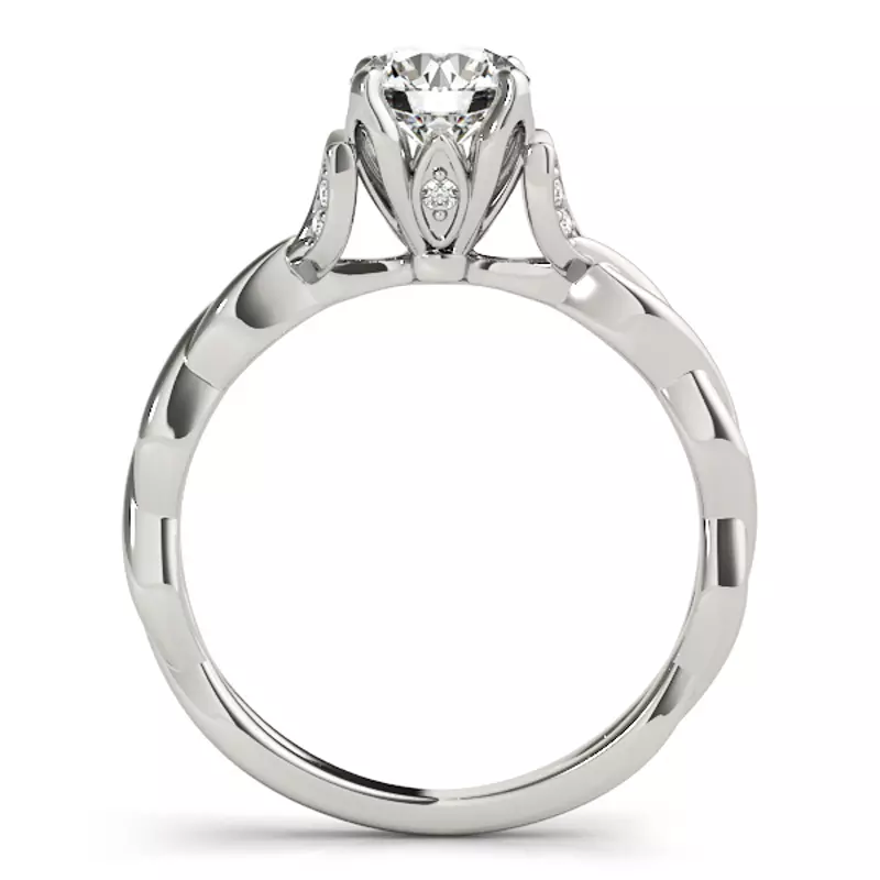 Platinum Jericho Nature Inspired Engagement Ring With Braided Band