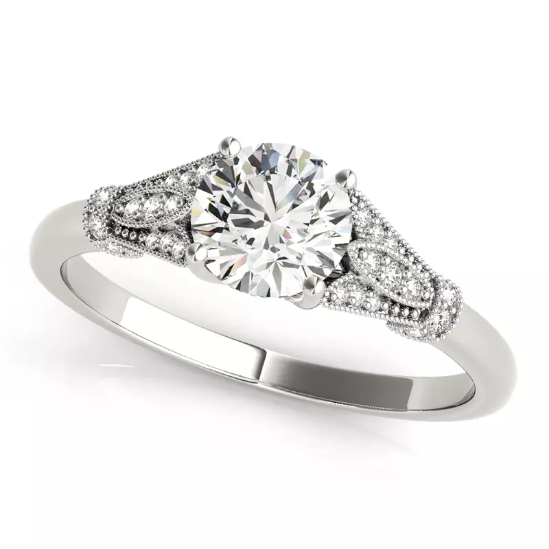 14K White Gold Lexington Vintage Inspired Engagement Ring