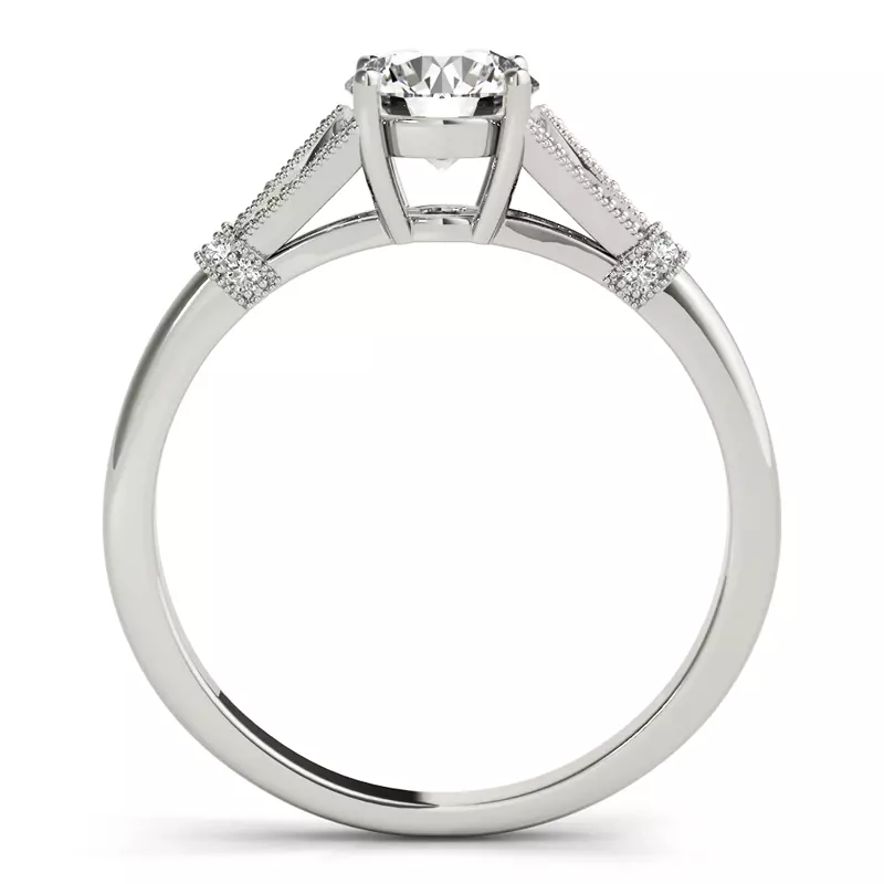 14K White Gold Lexington Vintage Inspired Engagement Ring