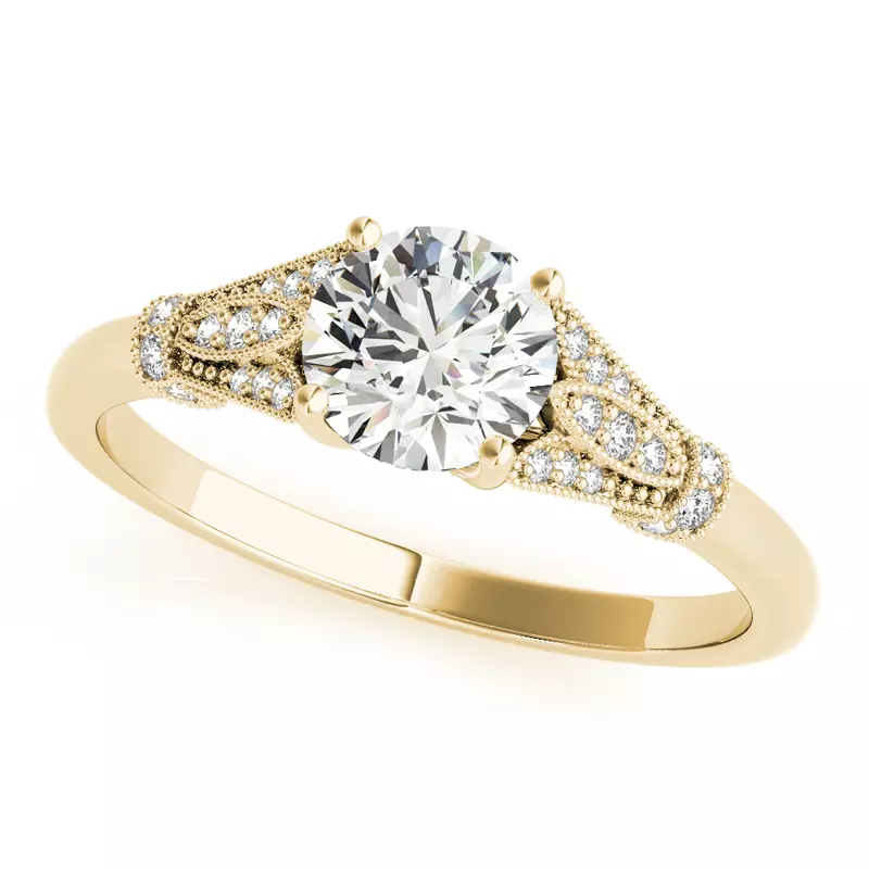 14K Yellow Gold Lexington Vintage Inspired Engagement Ring