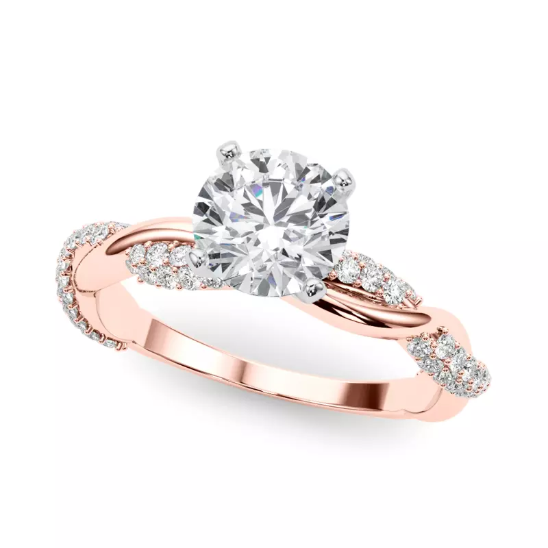 14K Rose Gold Sierra Pavé Twist Engagement Ring