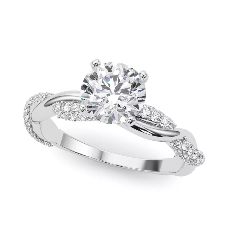 14K White Gold Sierra Pavé Twist Engagement Ring