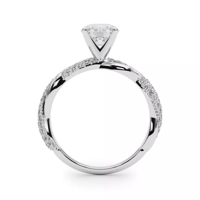 18K White Gold Sierra Pavé Twist Engagement Ring