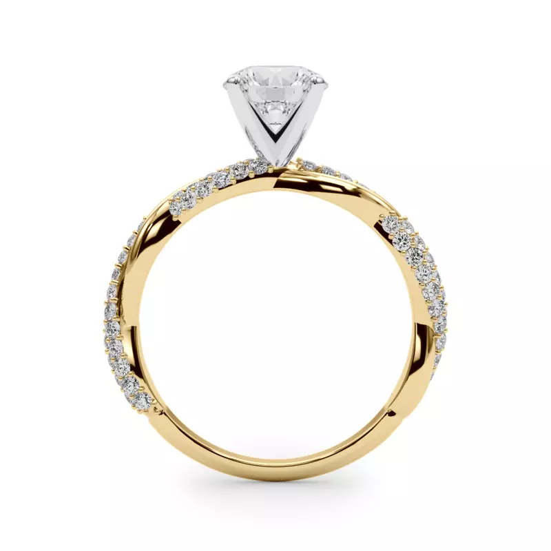 18K Yellow Gold Sierra Pavé Twist Engagement Ring