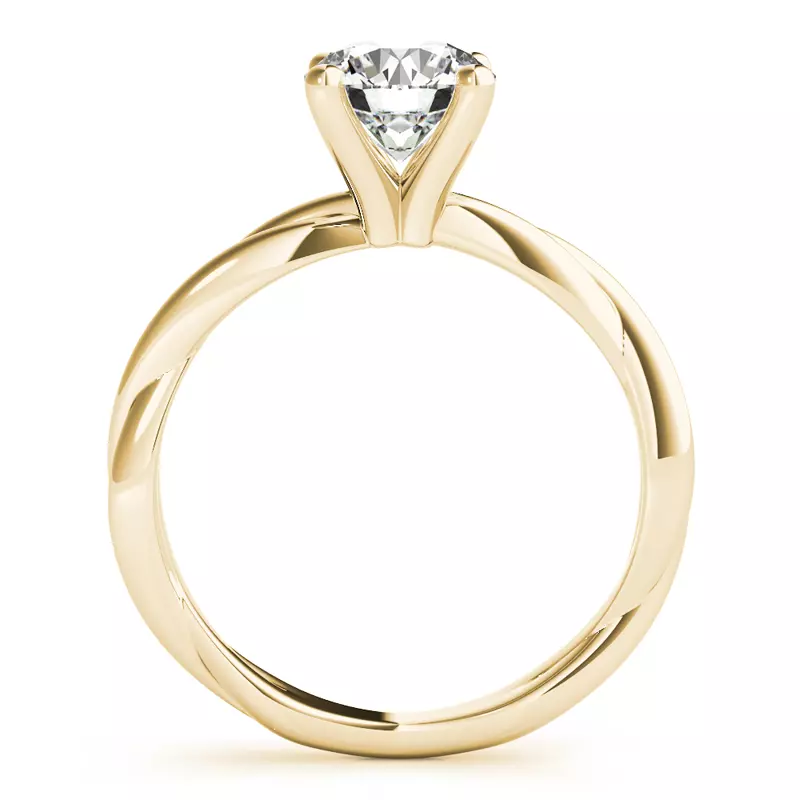 14K Yellow Gold Natalie 4 Prong Twist Solitaire Engagement Ring