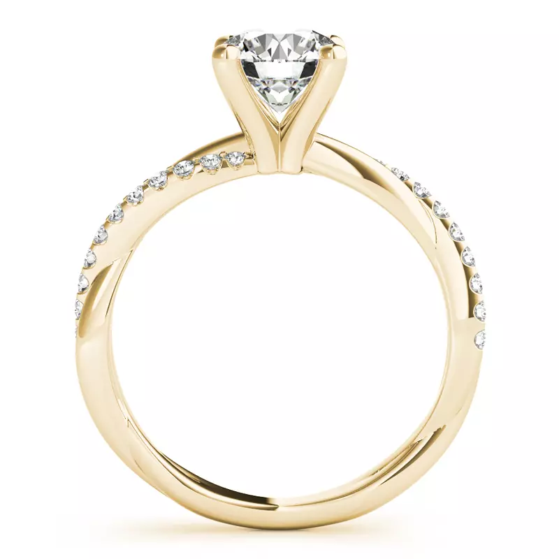 14K Yellow Gold Brooklyn 4 Prong Diamond Twist Engagement Ring