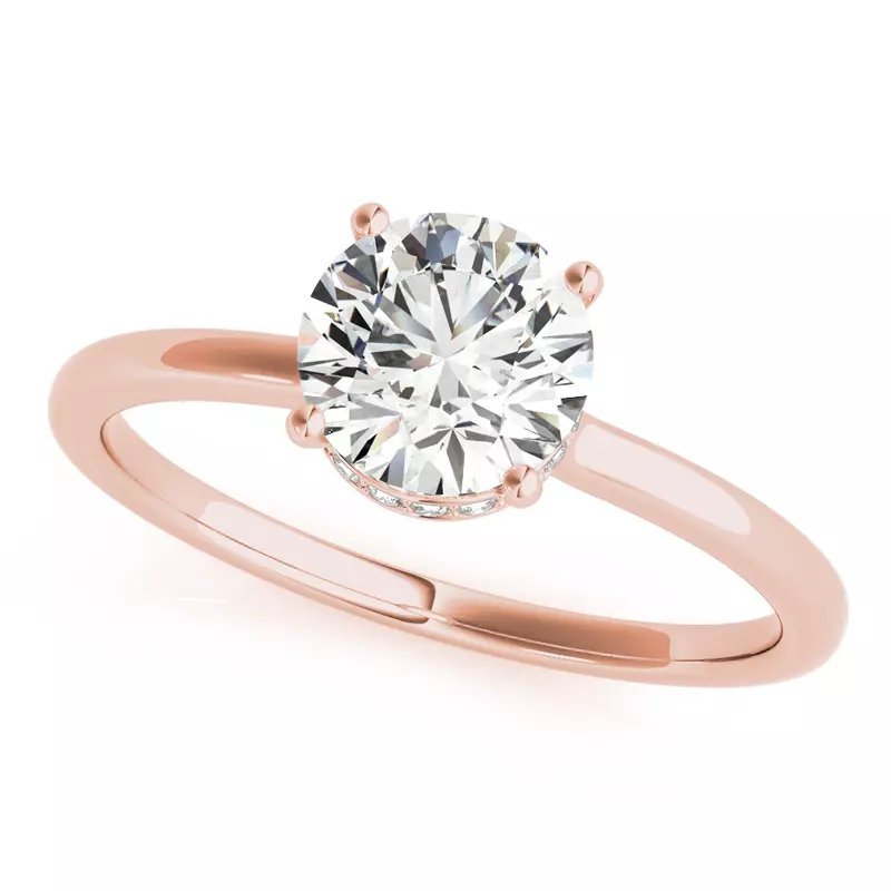 14K Rose Gold Amelia Hidden Halo Engagement Ring