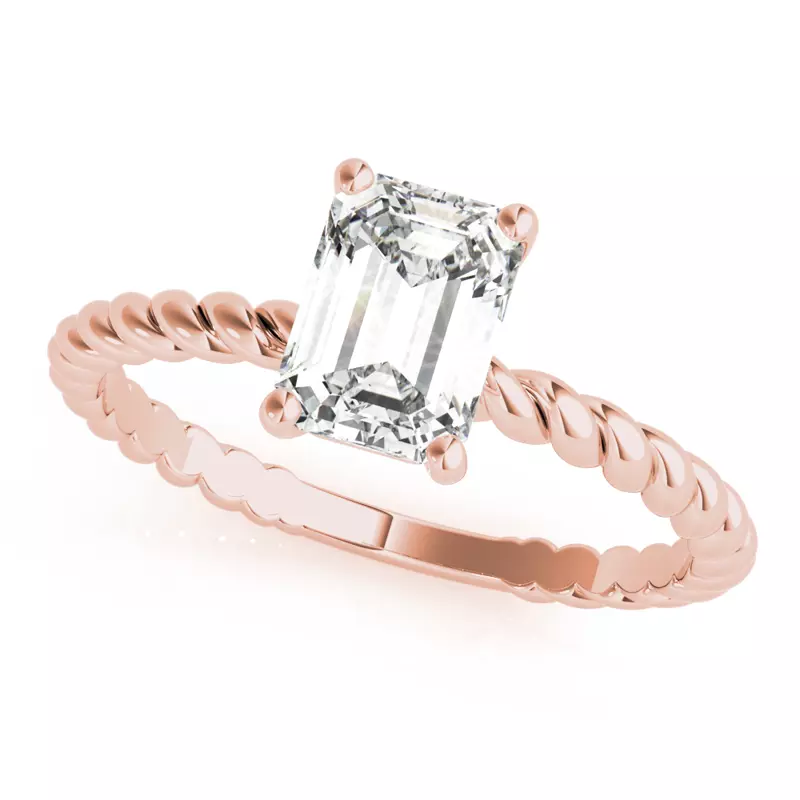 14K Rose Gold Willow 4 Prong Twist Engagement Ring