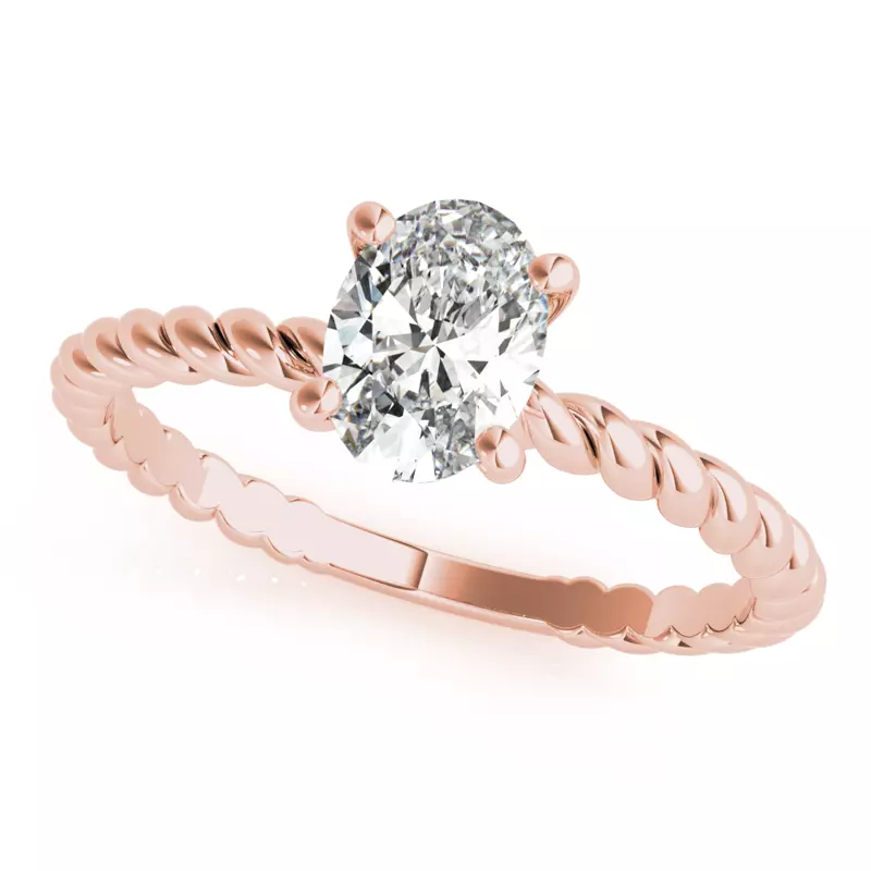 14K Rose Gold Leah 4 Prong Twist Engagement Ring